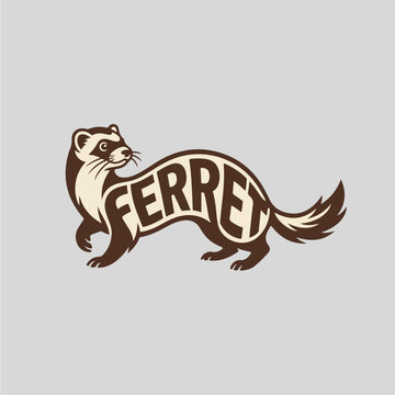 Ferret Logo Illustration Animal.