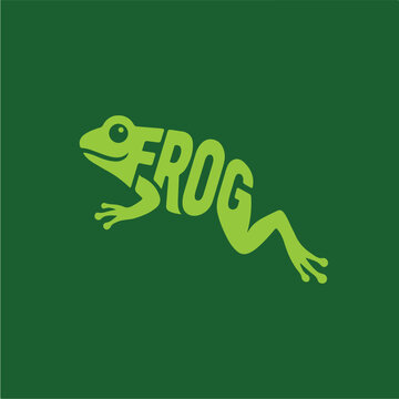 Green Frog Logo Illustration.