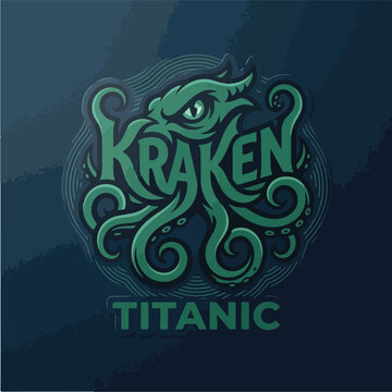 Kraken sea monster logo.