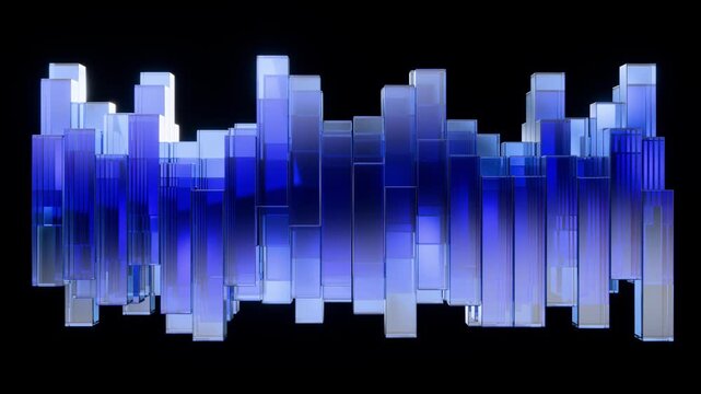 3d abstract background with blue bars