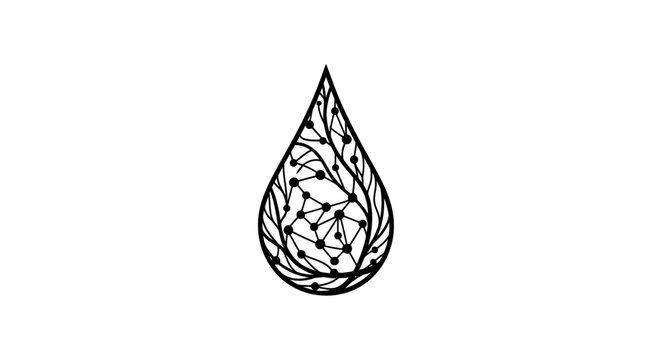 A black and white illustration of a teardrop.