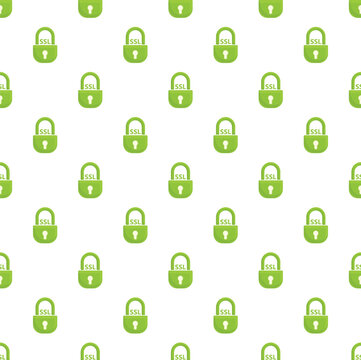 Repeated green padlock icons with ssl indicating secure web browsing and data protection
