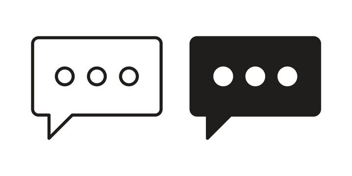 Chat icon design, logo, app, template set. Black icons
