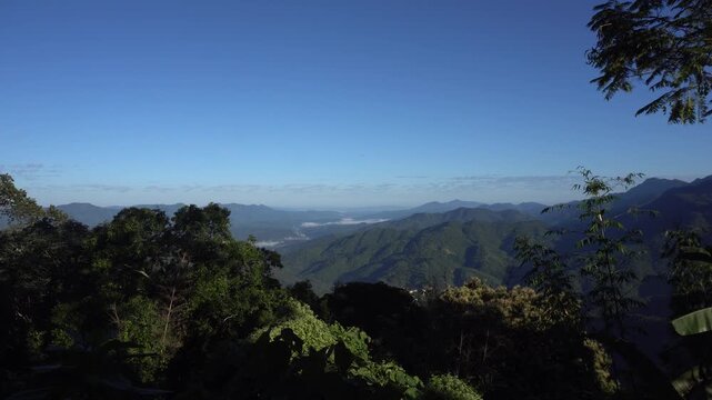 Concrete houses built on mountain slopes in Mizoram