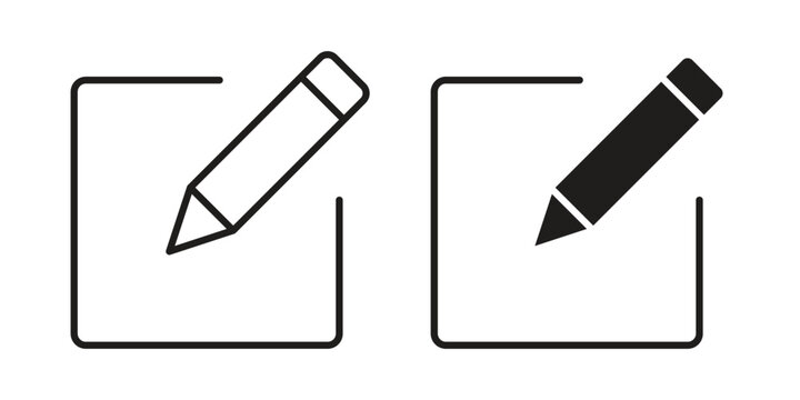 Edit button icon design, logo, app, template set. Black icons