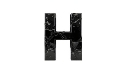 Obraz premium Stylish black marble letter H with glossy finish for modern design and branding