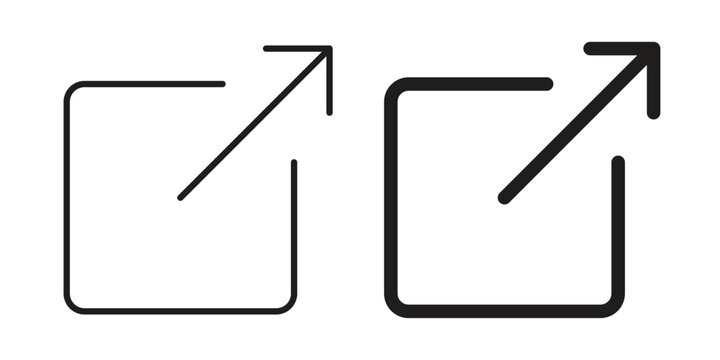 External link icon design, logo, app, template set. Black icons