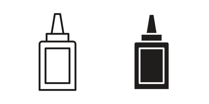 Glue icon design, logo, app, template set. Black icons