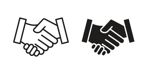 Obraz premium Handshake icon design, logo, app, template set. Black icons