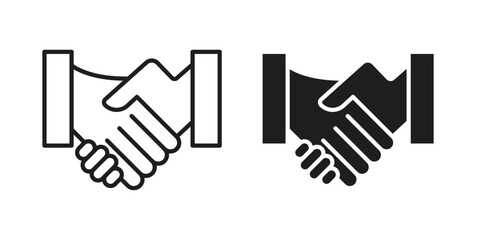 Obraz premium Handshake icon design, logo, app, template set. Black icons