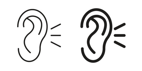 Fototapeta premium Listening icon design, logo, app, template set. Black icons