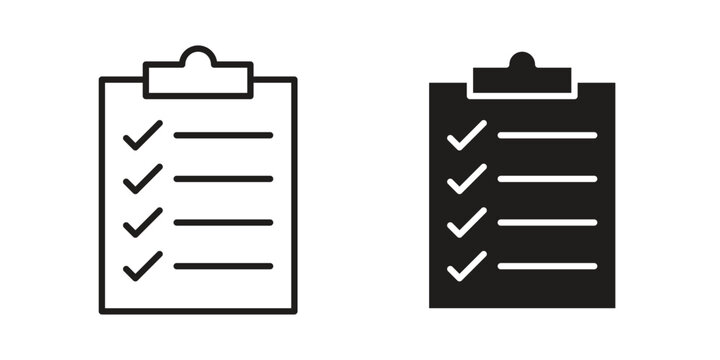List icon design, logo, app, template set. Black icons