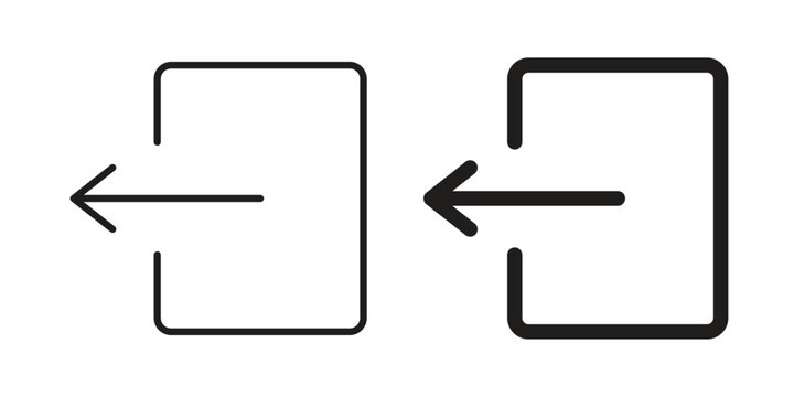 Log out icon design, logo, app, template set. Black icons