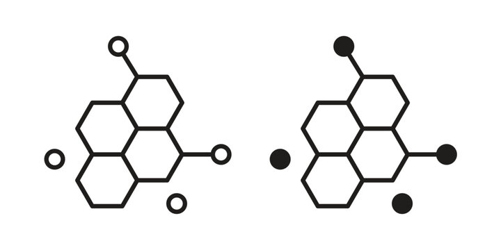 Molecule icon design, logo, app, template set. Black icons