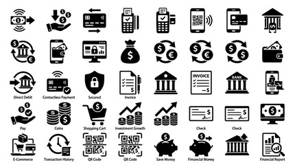 Fototapeta premium Business Finance Icons and Symbols.