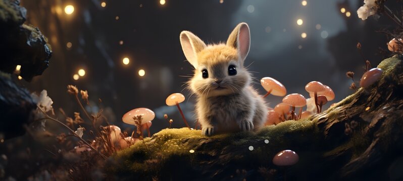 absolutely cute animal in nature ,generative AI