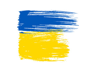 Naklejka premium Ukrainian national flag in grunge style