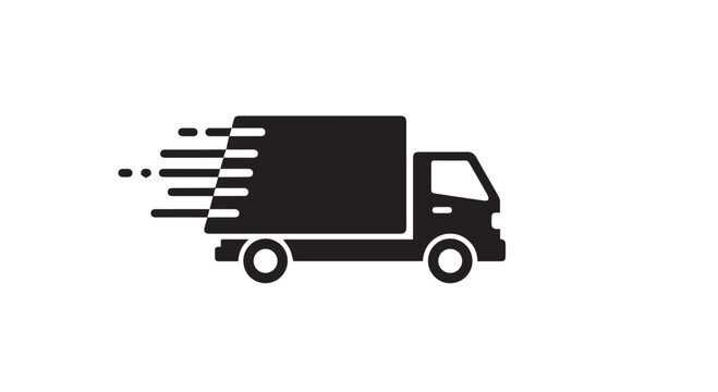 Fast delivery truck icon for shipping and logistics service