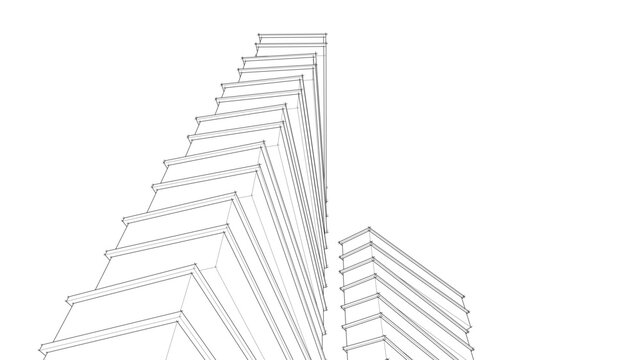abstract architecture city 3d rendering	
