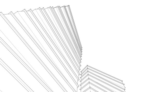 abstract architecture city 3d rendering	
