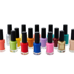 Obraz premium Collection of colorful nail polish bottles