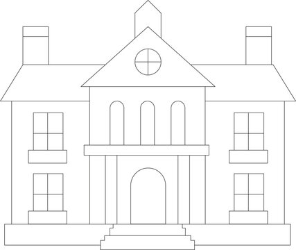 drawing of a house, sketch of house