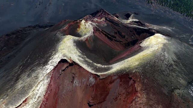 Aerial View Tajogaite Volcanic Crater and Los Llanos Lava Aftermath La Palma Canary Islands Spain; Seismic Activity Monitoring Volcanology and Future Eruption Forecasting