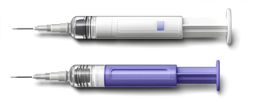 two images of a color plastic insulin autoinjector medical device