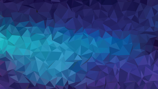 Abstract blue geometric triangle pattern background with mosaic crystal style design
