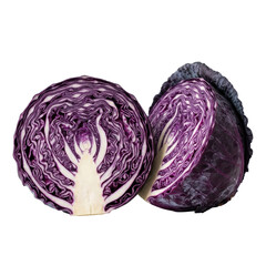 Fototapeta premium Red cabbage cut in half, close-up