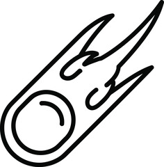 Falling comet or meteorite outline vector graphic with meteorite, asteroid © Saharima