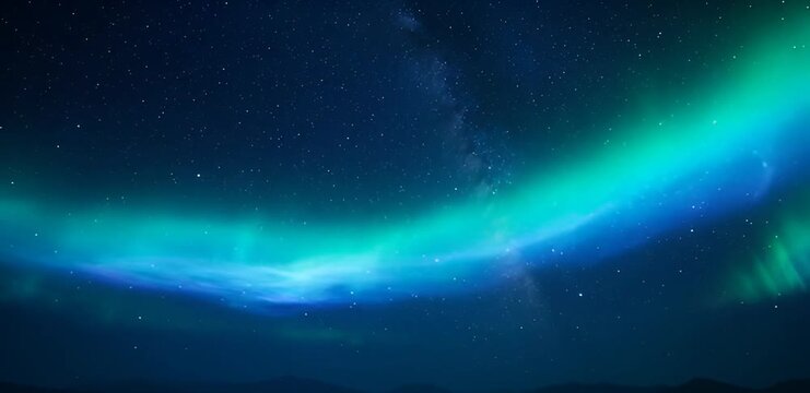 Aurora Lights Dance Across Night Sky Under Starry Atmosphere
