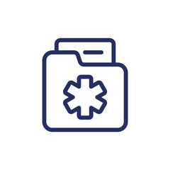 Fototapeta premium Medical history pixel perfect linear ui icon. Patient anamnesis. Disease information record. GUI, UX design. Outline isolated user interface element for app and web. Editable stroke. Arial font used