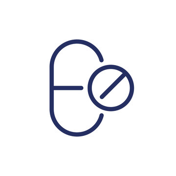 Dosage form pixel perfect linear ui icon. Tablet and capsule. Pharmaceutical remedy. GUI, UX design. Outline isolated user interface element for app and web. Editable stroke. Arial font used