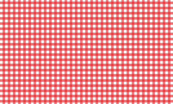 red and white checkered tablecloth seamless pattern, classic kitchen textile background