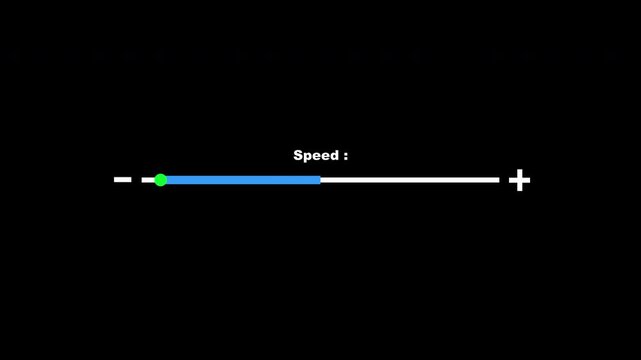 Animated Speed Control Slider UI. Looping Playback Adjustment Bar on Alpha