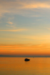 Fototapeta premium Colorful sunset or sunrise sky over the sea.
