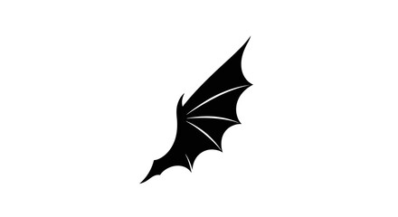 Fototapeta premium Black Bat Wing Silhouette on White Background - Gothic, Halloween, Fantasy Element
