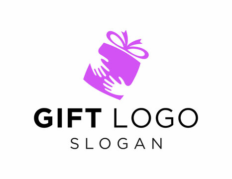 The logo design is about Gift and was created using the Corel Draw 2018 application with a white background.