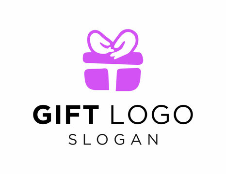 The logo design is about Gift and was created using the Corel Draw 2018 application with a white background.