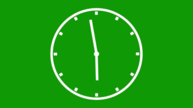 abstract analog clock animation background. moving time arrows clock icon concept 24 hours animated clock