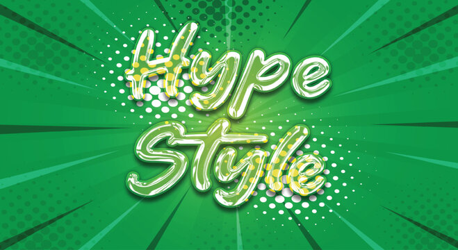 Hype style 3d editable text effect template suitable for comic theme
