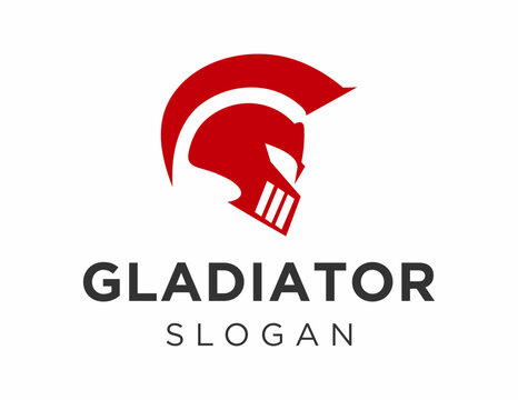 The logo design is about Gladiator and was created using the Corel Draw 2018 application with a white background.