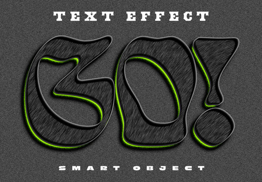 Dark Metallic Neon Edge Text Effect Template