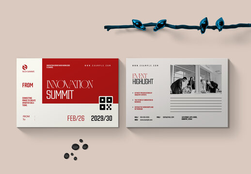 Innovation Summit Event Postcard Template With Modern Corporate Design