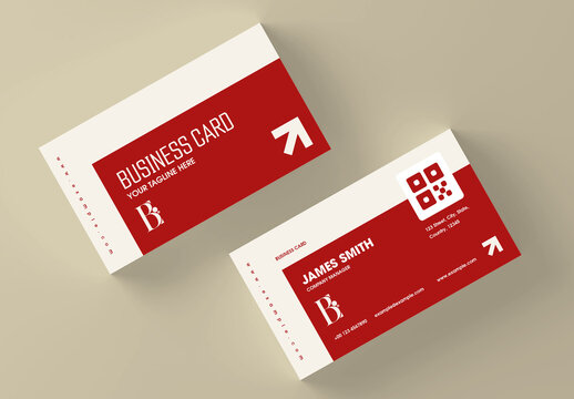 Modern Red Business Card With  Minimal Design And Professional Identity Template