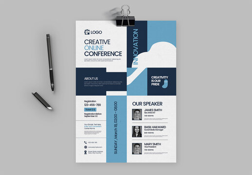 Professional Corporate Conference Flyer Design for Business Seminar and Event
