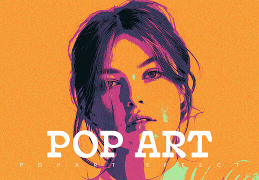 Pop Art Photo Effect Mockup
