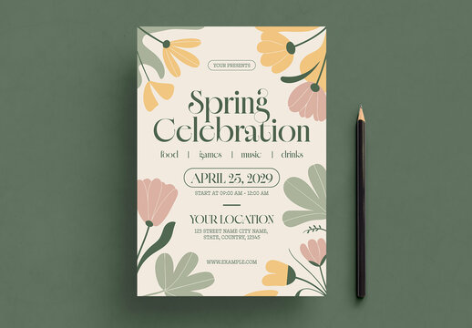 Spring Celebration Flyer Design Layout