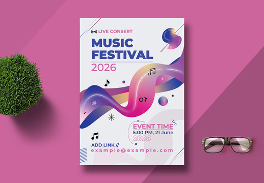 Creative Music Festival 2026 Party Poster Design